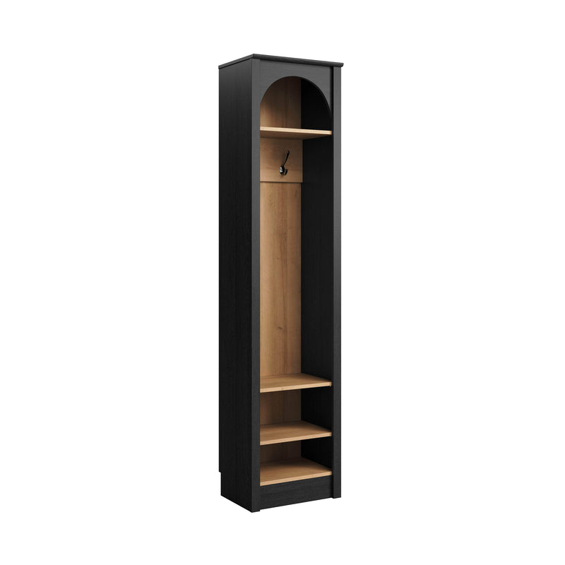 Pending - Modubox Hall Tree Ark 76" Arched Entryway Coat Rack in Black Oak