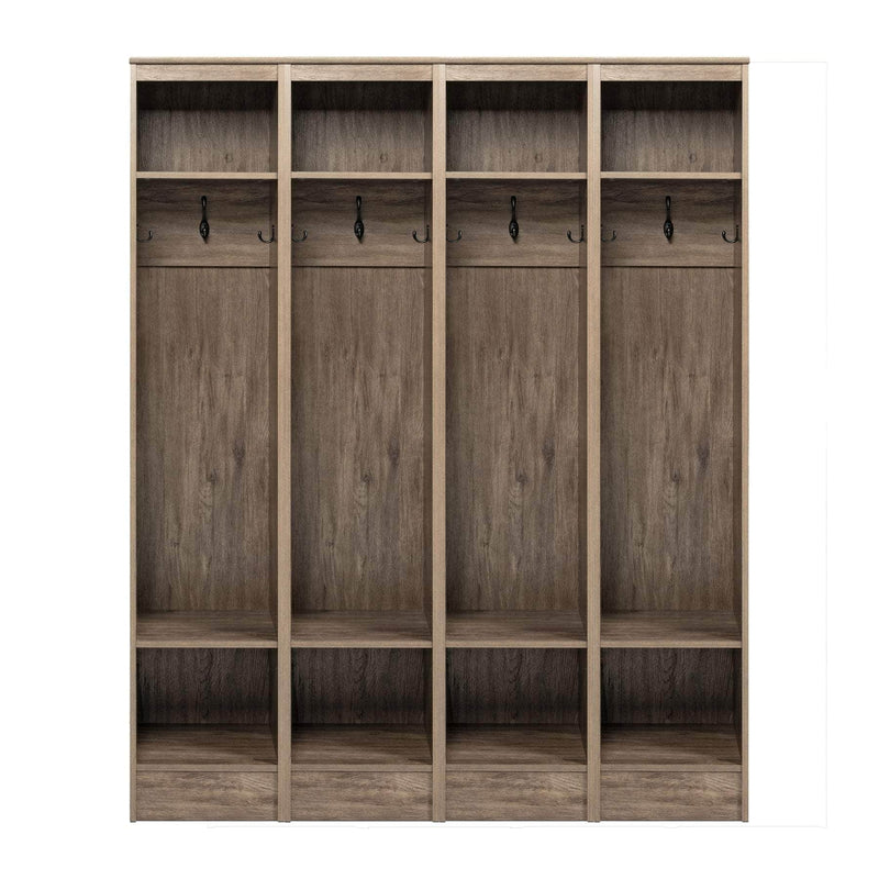 Pending - Modubox Hall Tree Drifted Grey Sonoma 59" Entryway Organizer (Set of 4) - Available in 2 Colours