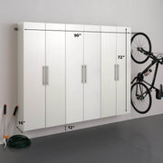 Pending - Modubox Hangups 90" 3 PC Storage Cabinet Set in White