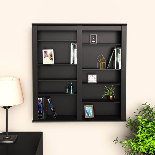 Pending - Modubox Media Storage Slate Media 32" Double Wall Mounted Media Storage in Black