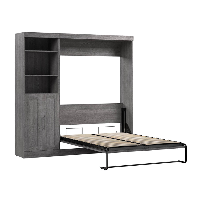 Pending - Modubox Murphy Wall Bed Bark Grey Pur  Murphy Bed and Closet Organizer with Doors (84W) - Available in 7 Colours