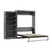 Pending - Modubox Murphy Wall Bed Bark Grey Pur  Murphy Bed with Closet Organizer (101W) - Available in 7 Colours