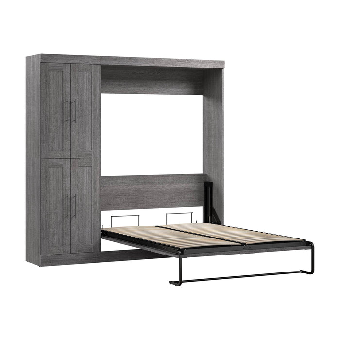 Pending - Modubox Murphy Wall Bed Bark Grey Pur Murphy Bed with Closet Organizer (84W) - Available in 7 Colours