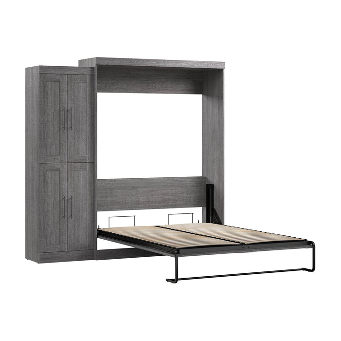 Pending - Modubox Murphy Wall Bed Bark Grey Pur Murphy Bed with Closet Organizer (90W) - Available in 7 Colours