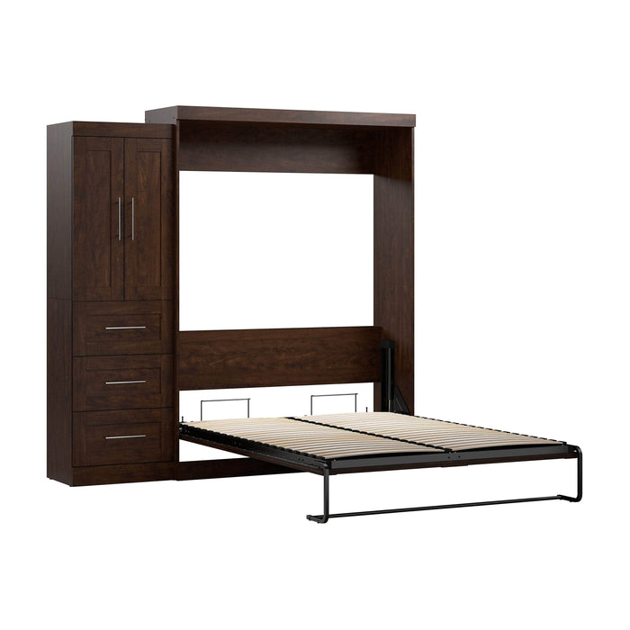 Pending - Modubox Murphy Wall Bed Chocolate Pur 90W  Murphy Bed with Closet Storage Cabinet (89W) - Available in 7 Colours