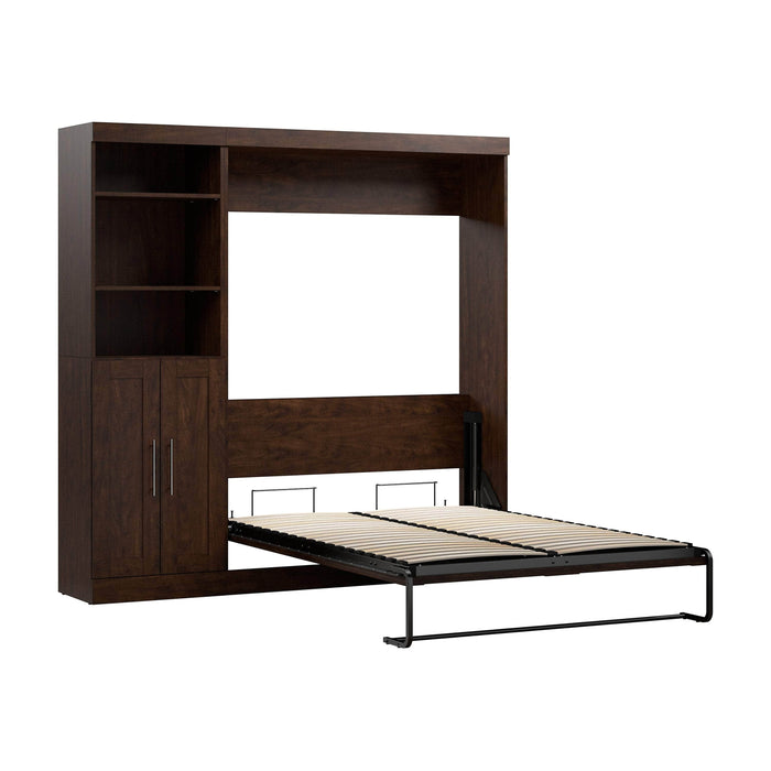 Pending - Modubox Murphy Wall Bed Chocolate Pur  Murphy Bed and Closet Organizer with Doors (84W) - Available in 7 Colours