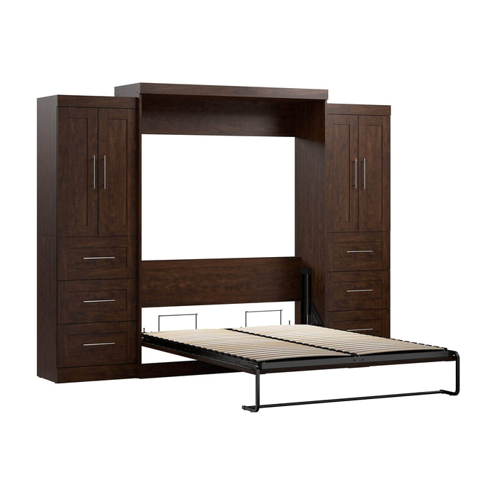 Pending - Modubox Murphy Wall Bed Chocolate Pur Murphy Bed with Closet Storage Cabinets (115W) - Available in 7 Colours