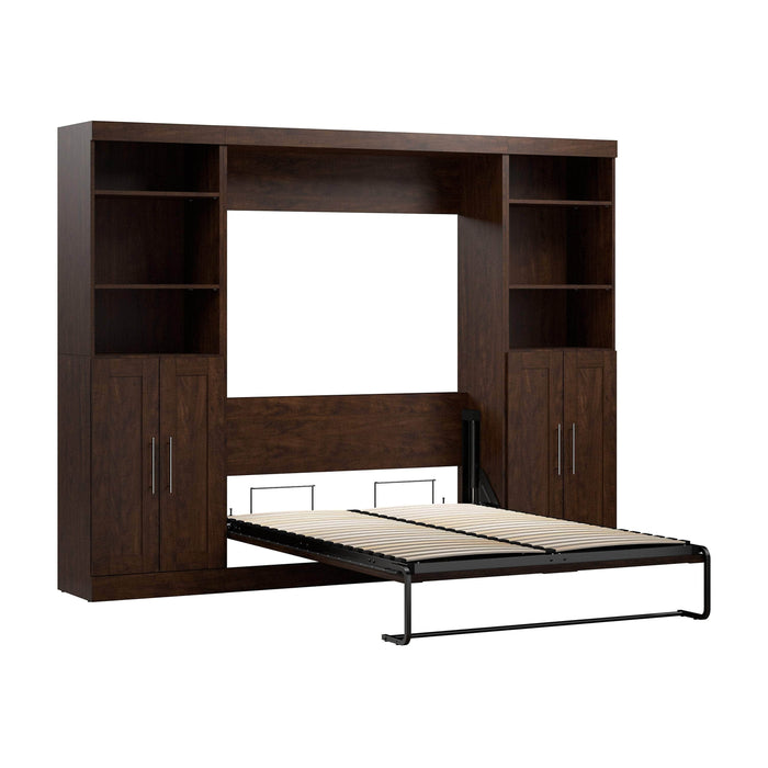 Pending - Modubox Murphy Wall Bed Chocolate Pur  Murphy Bed with Closet Storage Organizers (109W) - Available in 7 Colours
