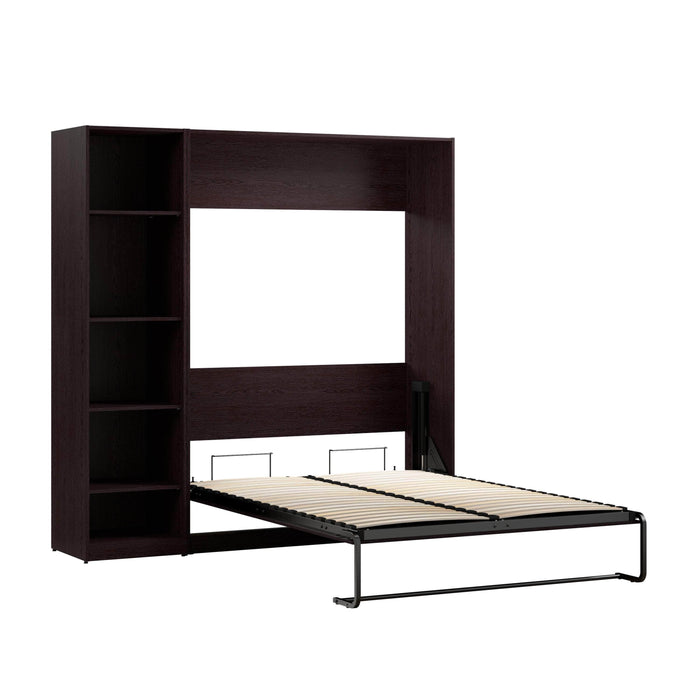 Pending - Modubox Murphy Wall Bed Espresso Claremont Full Murphy Bed with Closet Organizer (79W) - Available in 3 Colours