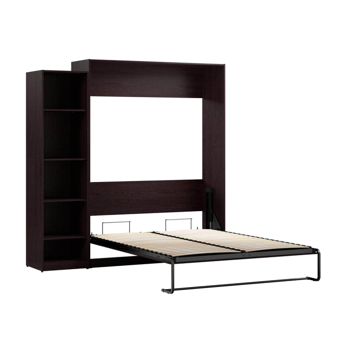 Pending - Modubox Murphy Wall Bed Espresso Claremont Queen Murphy Bed with Closet Organizer (85W) - Available in 3 Colours