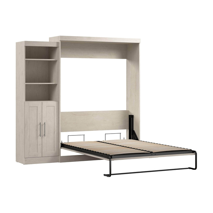 Pending - Modubox Murphy Wall Bed Linen White Oak Pur  Murphy Bed and Closet Organizer with Doors (90W) - Available in 7 Colours