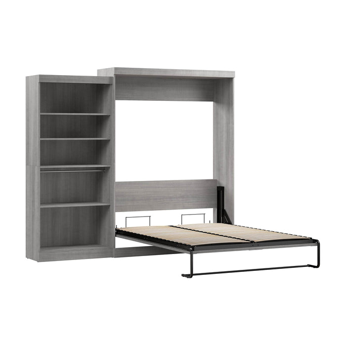 Pending - Modubox Murphy Wall Bed Platinum Grey Pur  Murphy Bed with Closet Organizer (101W) - Available in 7 Colours