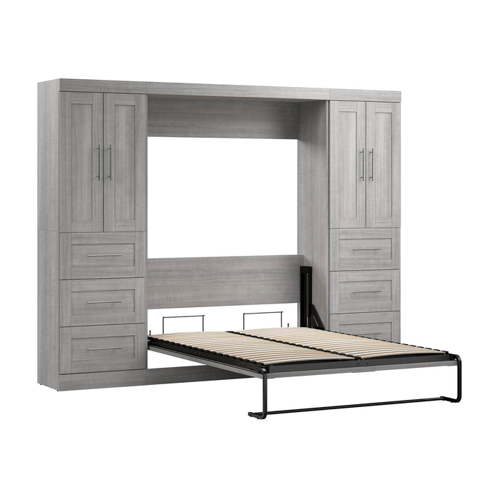 Pending - Modubox Murphy Wall Bed Platinum Grey Pur Murphy Bed with Closet Storage Cabinets (109W) - Available in 7 Colours