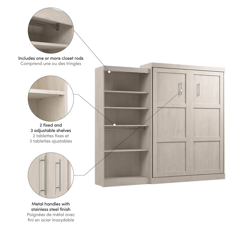 Pending - Modubox Murphy Wall Bed Pur  Murphy Bed with Closet Organizer (101W) - Available in 7 Colours