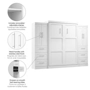 Pending - Modubox Murphy Wall Bed Pur Murphy Bed with Closet Storage Cabinets (115W) - Available in 7 Colours
