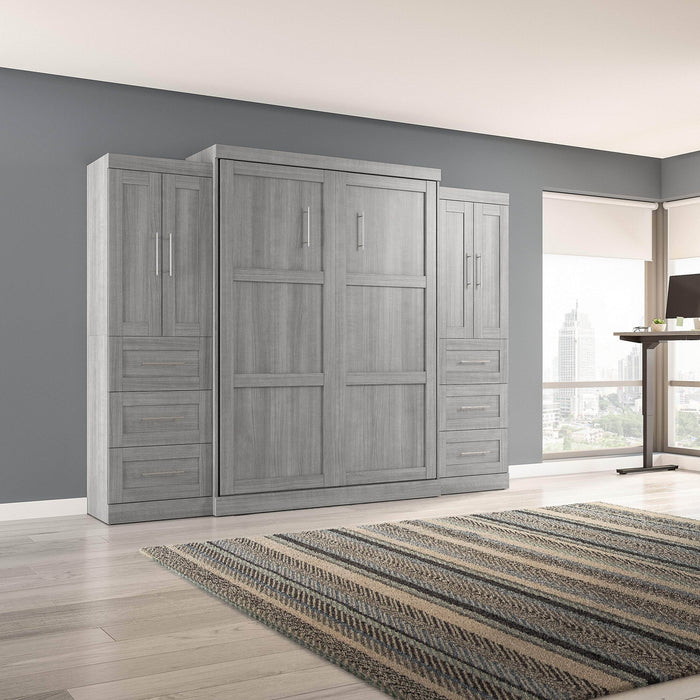 Pending - Modubox Murphy Wall Bed Pur  Murphy Bed with Closet Storage Cabinets (115W) - Available in 7 Colours