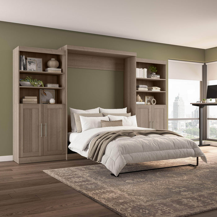 Pending - Modubox Murphy Wall Bed Pur  Murphy Bed with Closet Storage Organizers (136W) - Available in 5 Colours