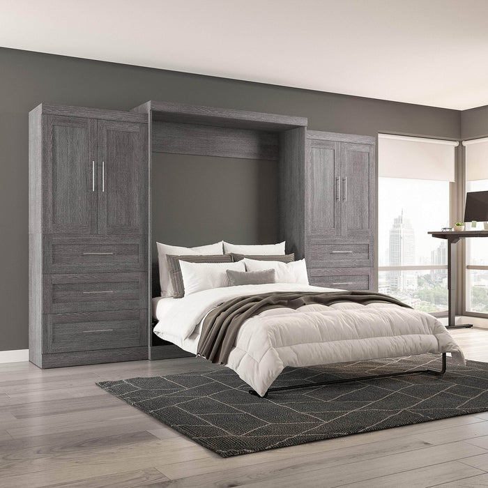 Pending - Modubox Murphy Wall Bed Pur Murphy Bed with Wardrobes (136W) - Available in 5 Colours