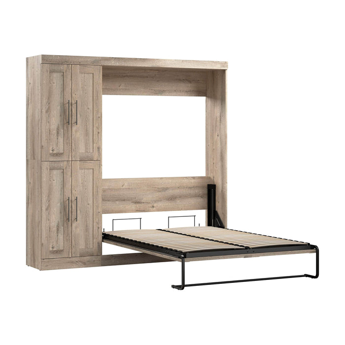 Pending - Modubox Murphy Wall Bed Rustic Brown Pur Murphy Bed with Closet Organizer (84W) - Available in 7 Colours