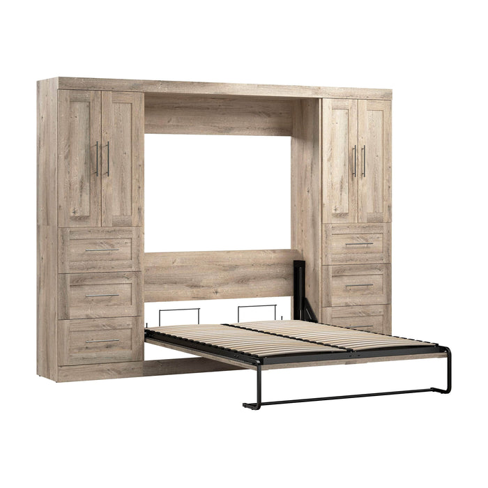 Pending - Modubox Murphy Wall Bed Rustic Brown Pur Murphy Bed with Closet Storage Cabinets (109W) - Available in 7 Colours