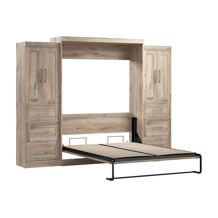 Pending - Modubox Murphy Wall Bed Rustic Brown Pur Murphy Bed with Closet Storage Cabinets (115W) - Available in 7 Colours
