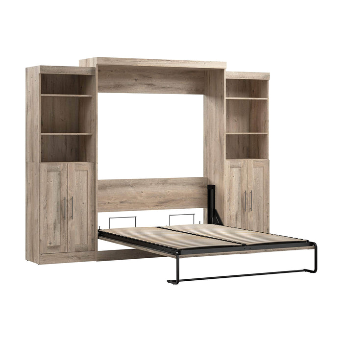 Pending - Modubox Murphy Wall Bed Rustic Brown Pur  Murphy Bed with Closet Storage Organizers (115W) - Available in 7 Colours