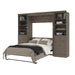Pending - Modubox Murphy Wall Bed Versatile 109W Full Murphy Bed with Closet Storage (114W) in Walnut Grey