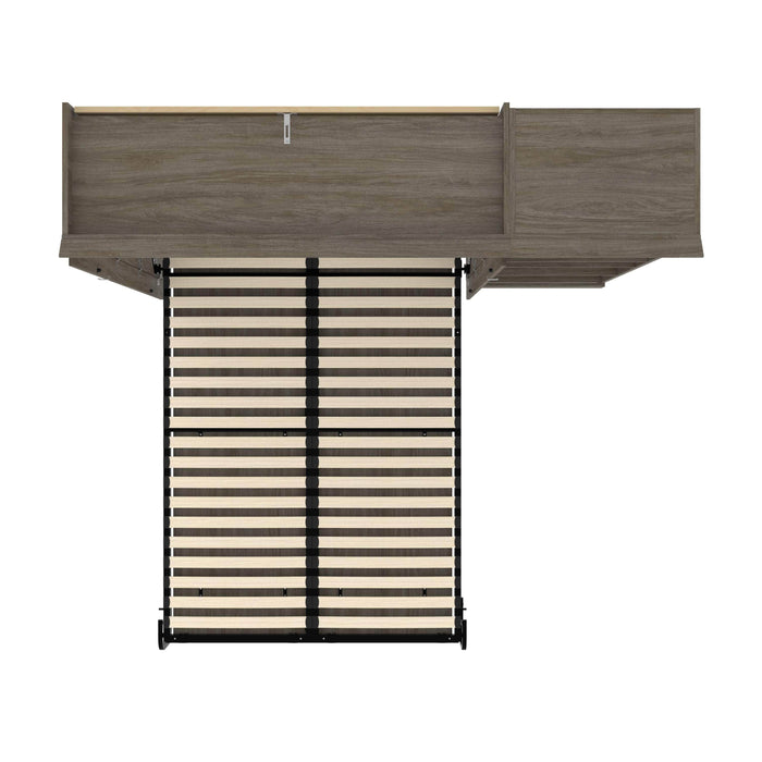 Pending - Modubox Murphy Wall Bed Versatile 84W Full Murphy Bed with Shelves (89W) in Walnut Grey