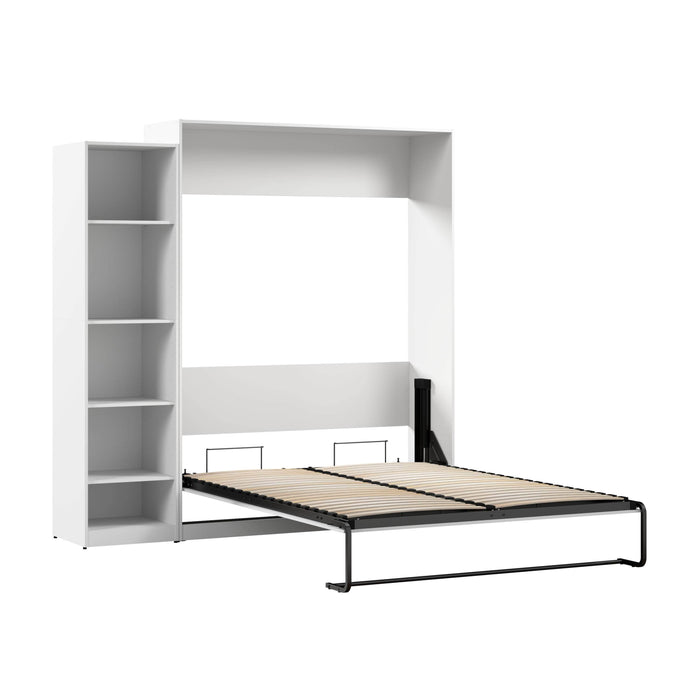 Pending - Modubox Murphy Wall Bed White Claremont Queen Murphy Bed with Closet Organizer (85W) - Available in 3 Colours