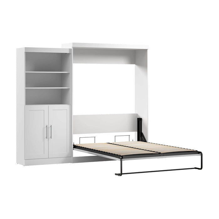 Pending - Modubox Murphy Wall Bed White Pur  Murphy Bed and Closet Organizer with Doors (101W) - Available in 5 Colours