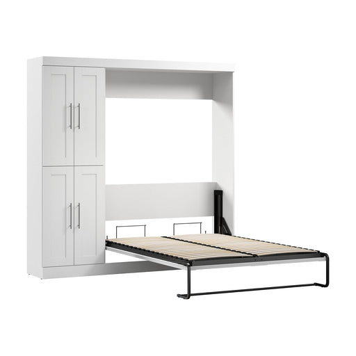 Pending - Modubox Murphy Wall Bed White Pur Murphy Bed with Closet Organizer (84W) - Available in 7 Colours