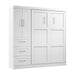 Pending - Modubox Murphy Wall Bed White Pur Murphy Bed with Closet Organizer with Drawers (84W) - Available in 7 Colours