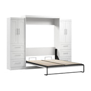 Pending - Modubox Murphy Wall Bed White Pur Murphy Bed with Closet Storage Cabinets (115W) - Available in 7 Colours