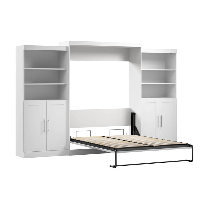 Pending - Modubox Murphy Wall Bed White Pur  Murphy Bed with Closet Storage Organizers (136W) - Available in 5 Colours