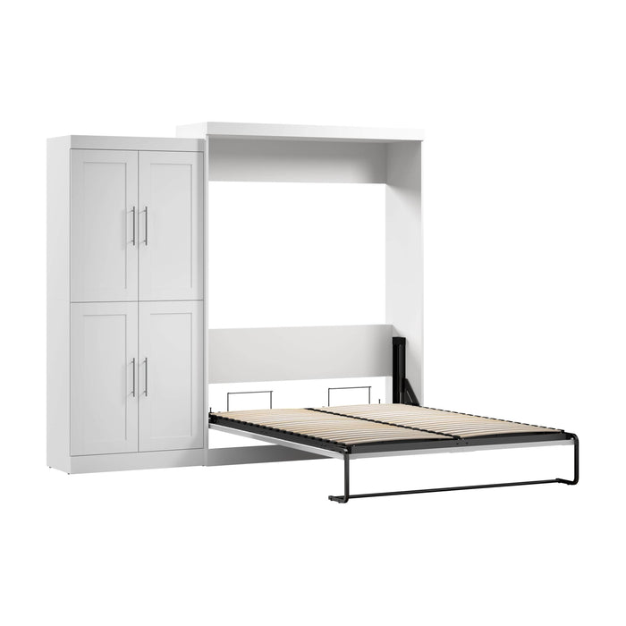 Pending - Modubox Murphy Wall Bed White Pur Murphy Bed with Wardrobe (101W) - Available in 5 Colours