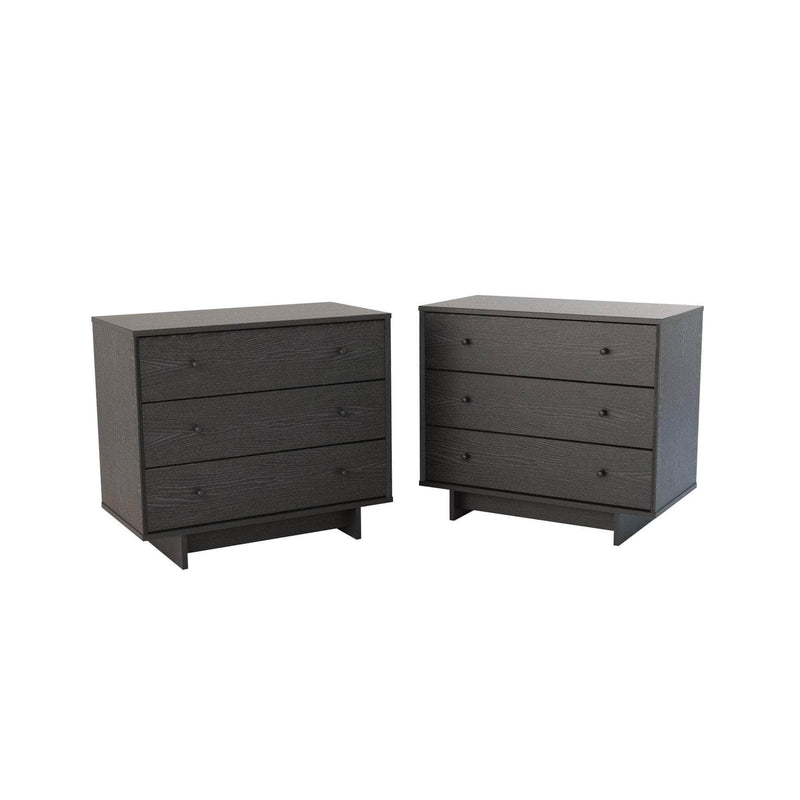Pending - Modubox Nightstand Black Oak Finnley 3-Drawer Nightstand (Set of 2) - Available in 2 Colours