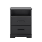 Pending - Modubox Nightstand Black Rustic Ridge 2-Drawer Nightstand - Available in 4 Colours