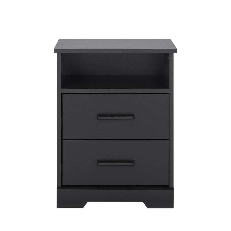 Pending - Modubox Nightstand Black Rustic Ridge 2-Drawer Nightstand - Available in 4 Colours