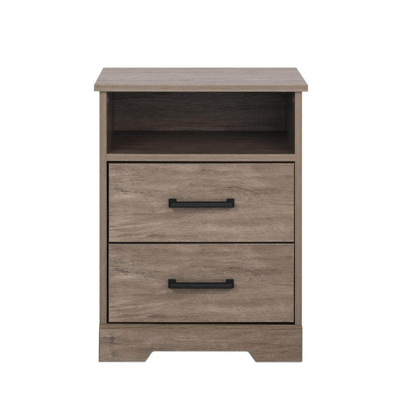Pending - Modubox Nightstand Drifted Grey Rustic Ridge 2-Drawer Nightstand - Available in 4 Colours