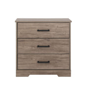 Pending - Modubox Nightstand Drifted Grey Rustic Ridge Farmhouse 3-Drawer Nightstand - Available in 4 Colours