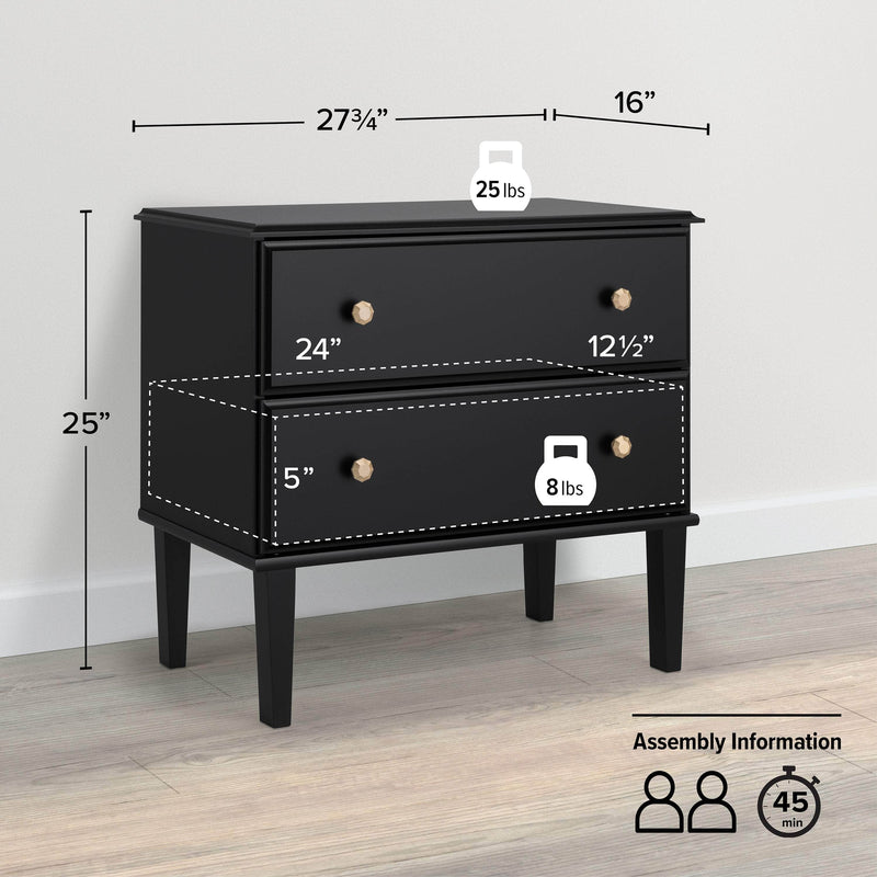 Pending - Modubox Nightstand Lux 2-Drawer Nightstand in Black