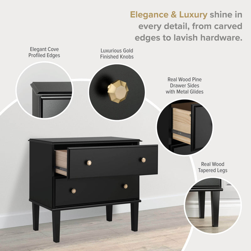 Pending - Modubox Nightstand Lux 2-Drawer Nightstand in Black