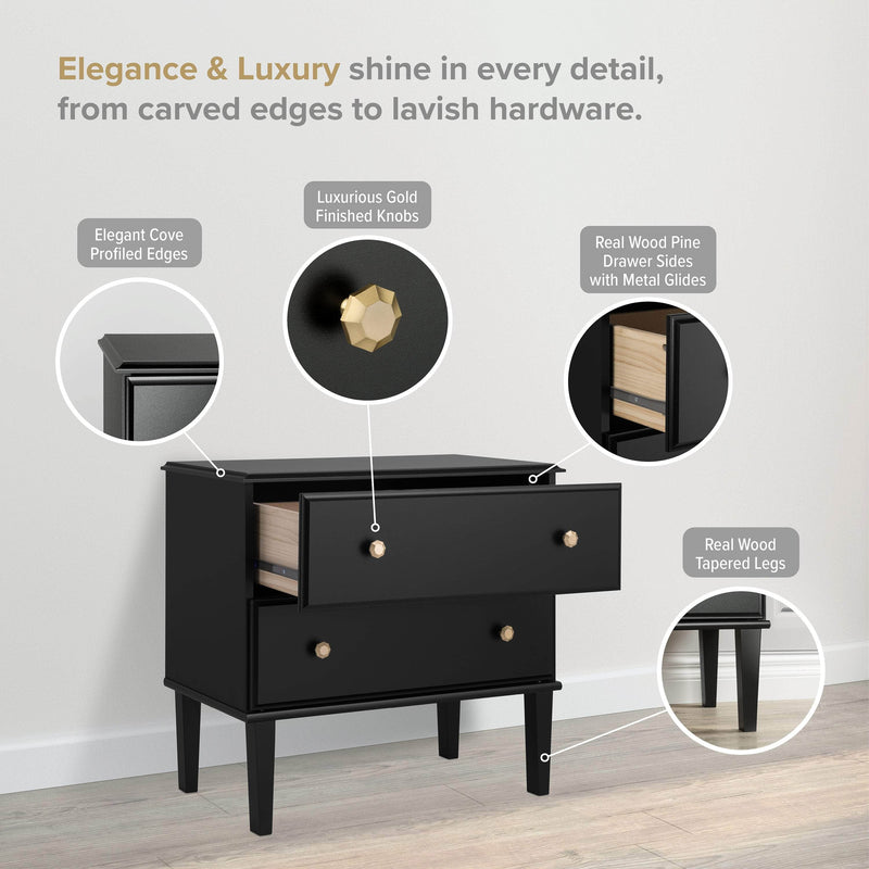 Pending - Modubox Nightstand Lux 2-Drawer Nightstand in Black
