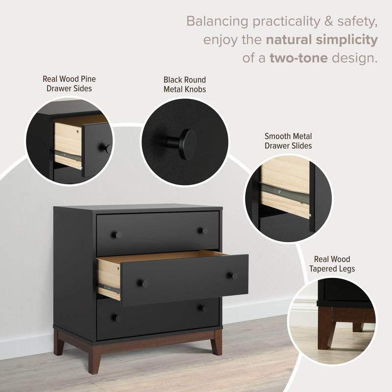 Pending - Modubox Nightstand Nordik 3-Drawer Nightstand in Black