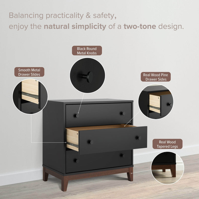 Pending - Modubox Nightstand Nordik 3-Drawer Nightstand in Black