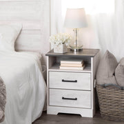 Pending - Modubox Nightstand Rustic Ridge 2-Drawer Nightstand - Available in 4 Colours