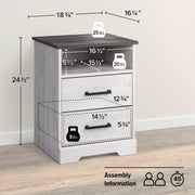Pending - Modubox Nightstand Rustic Ridge 2-Drawer Nightstand - Available in 4 Colours