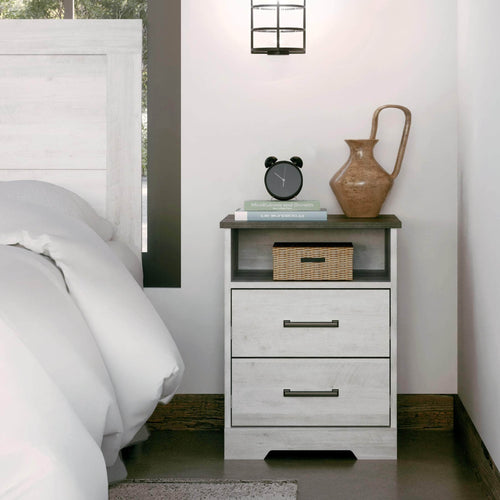 Pending - Modubox Nightstand Rustic Ridge 2-Drawer Nightstand - Available in 4 Colours