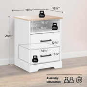 Pending - Modubox Nightstand Rustic Ridge Farmhouse 2-Drawer Nightstand in White & Natural Oak