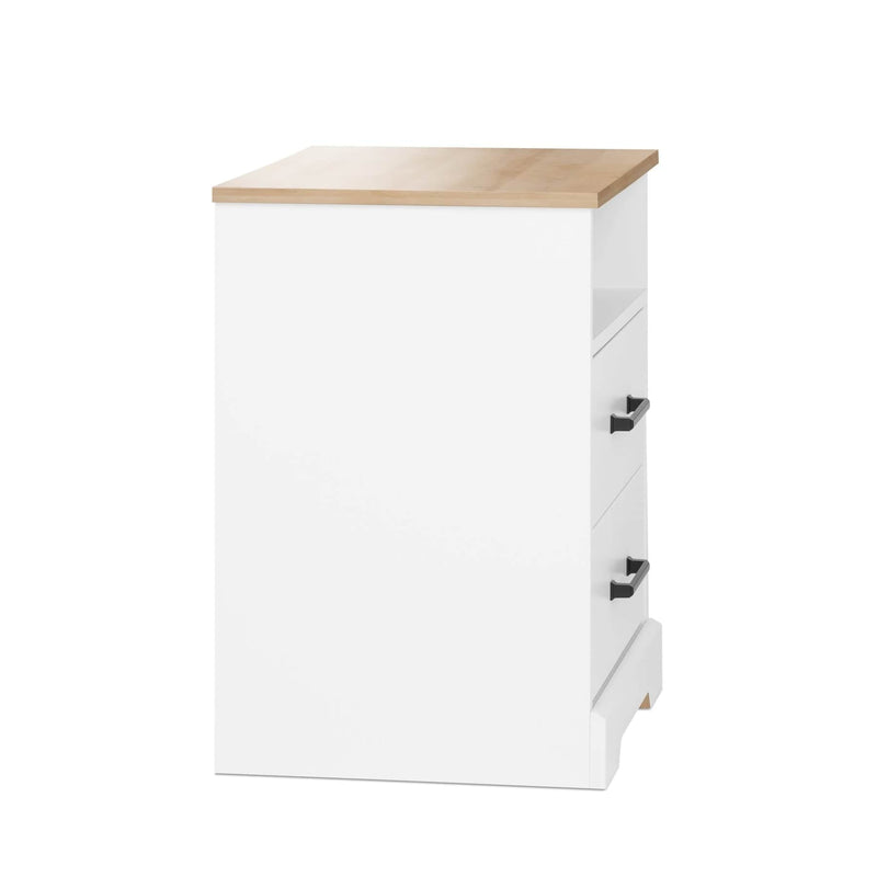 Pending - Modubox Nightstand Rustic Ridge Farmhouse 2-Drawer Nightstand in White & Natural Oak